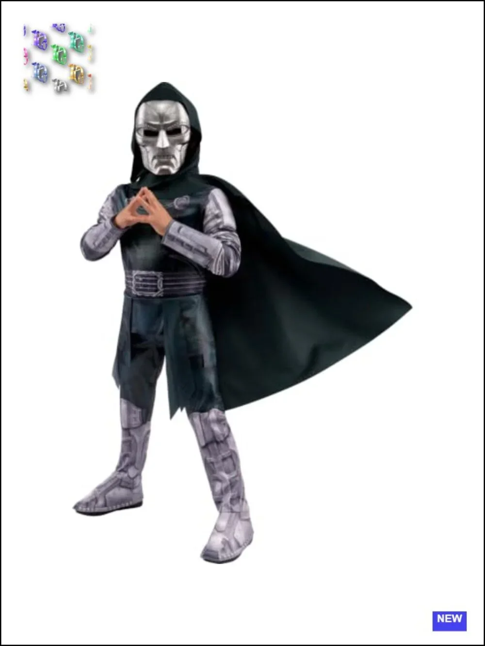 Marvel Doctor Doom Youth Halloween Costume Jumpsuit with Mask Multicolor